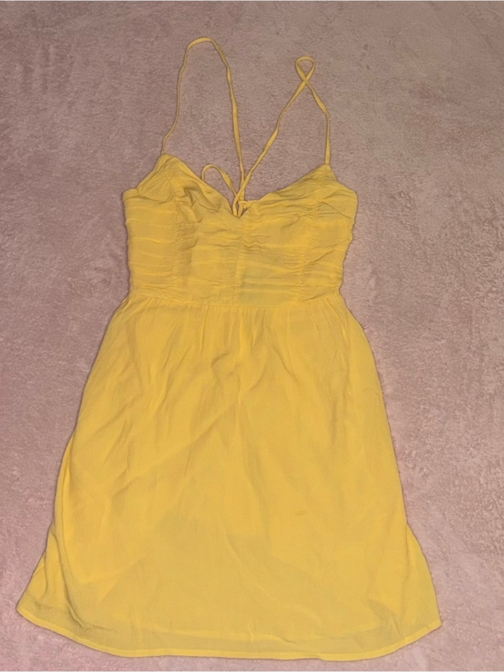 50 ⭐️Forever 21 Yellow Ruched Sundress ⭐️